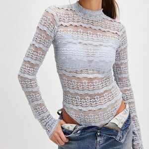 Free People - Angelina Bodysuit by Intimates - Ice Water